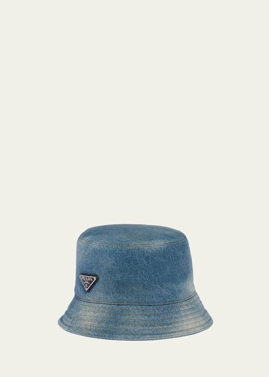 Prada denim bucket hat sales