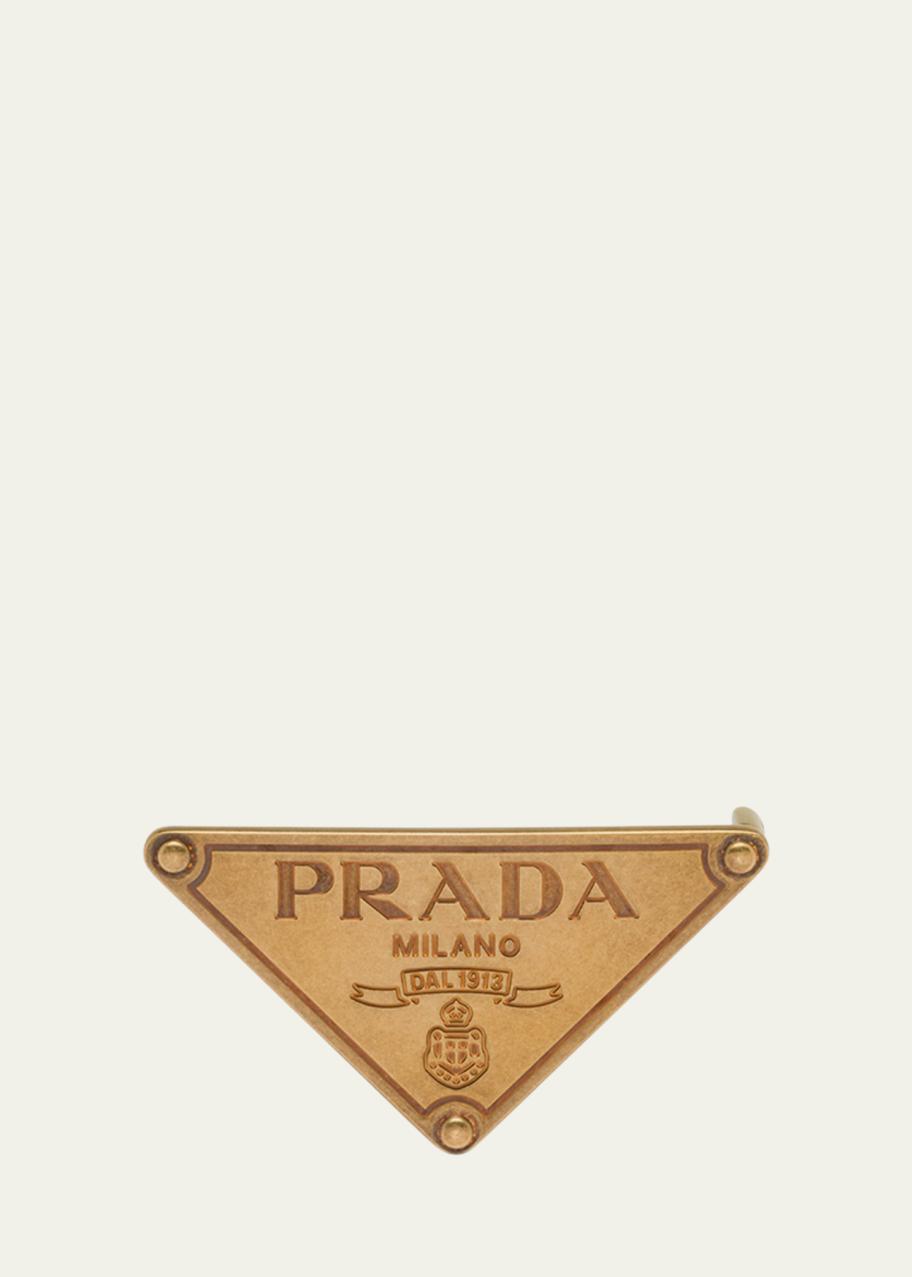 Prada Men's Triangle Logo Metal Belt Buckle - Bergdorf Goodman