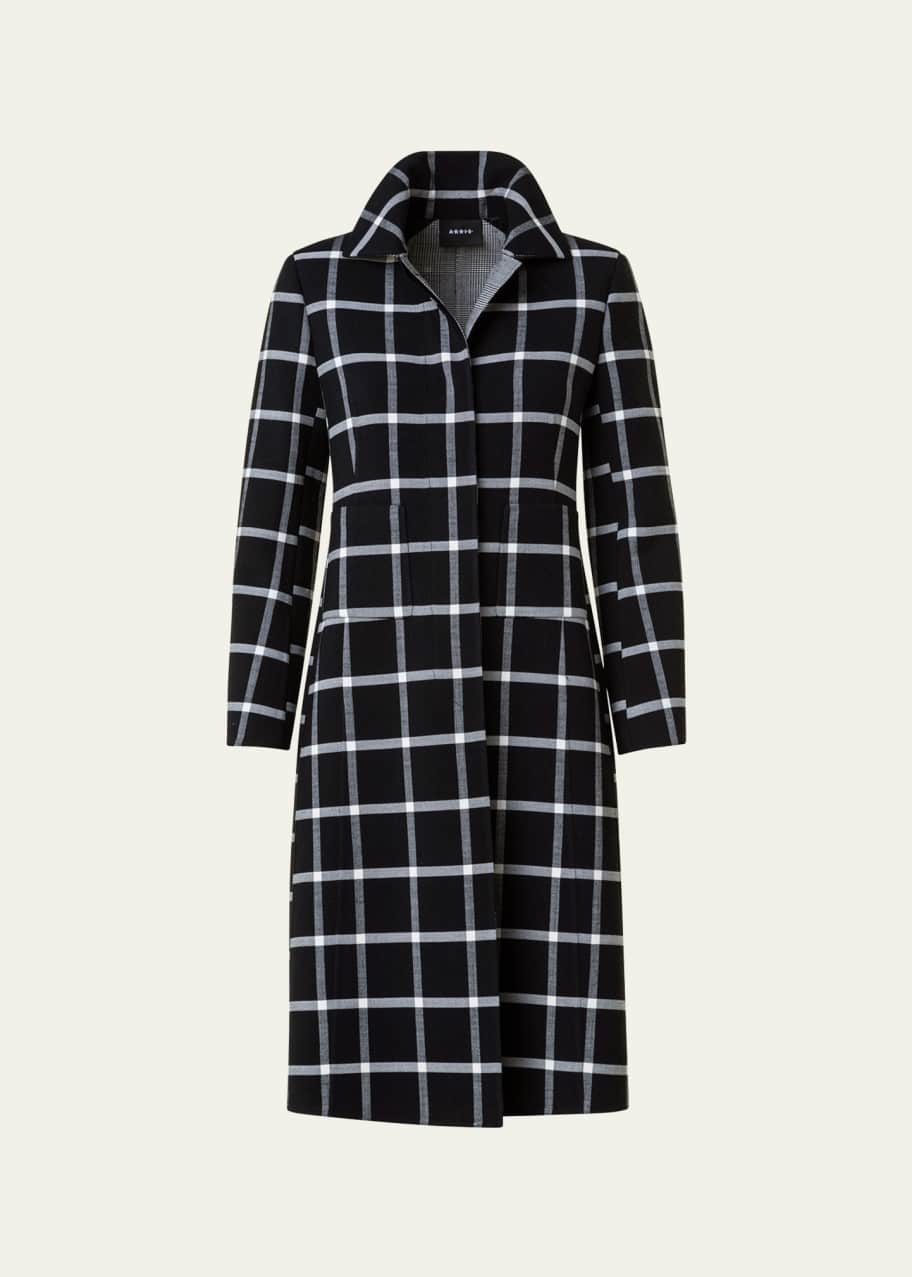 Check Double Faced Wool Coat