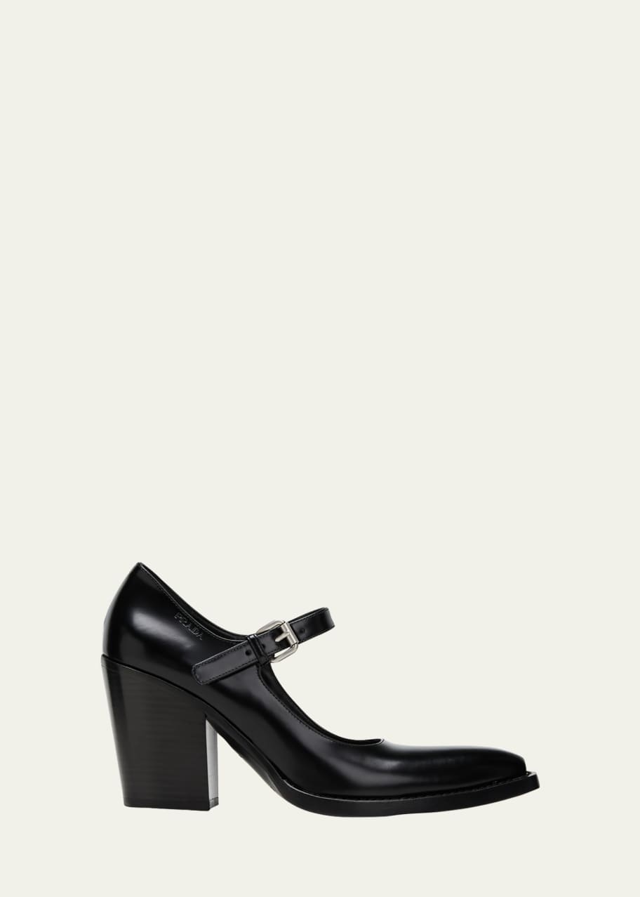 Prada block heel pump hot sale