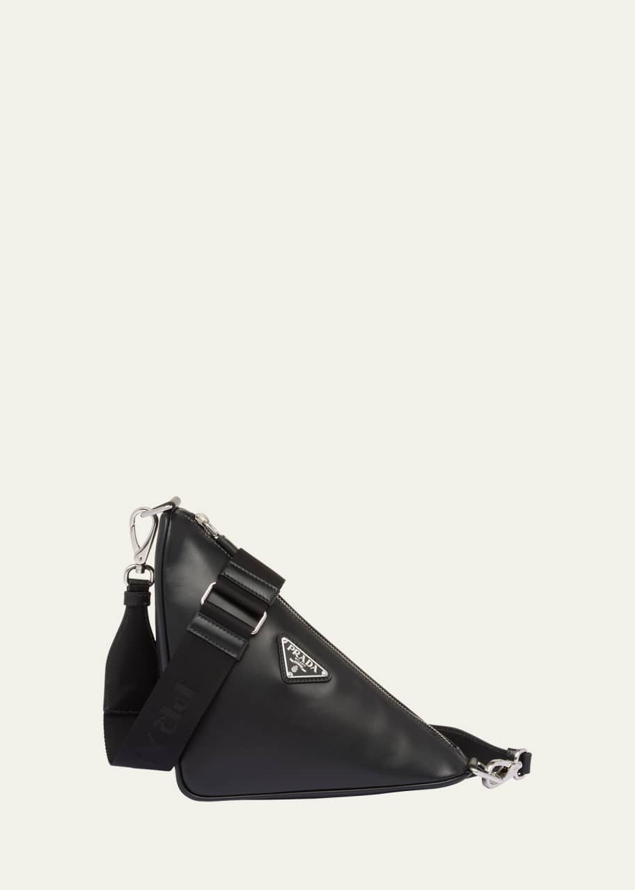 Prada Men's Leather Triangle Crossbody Bag - Bergdorf Goodman