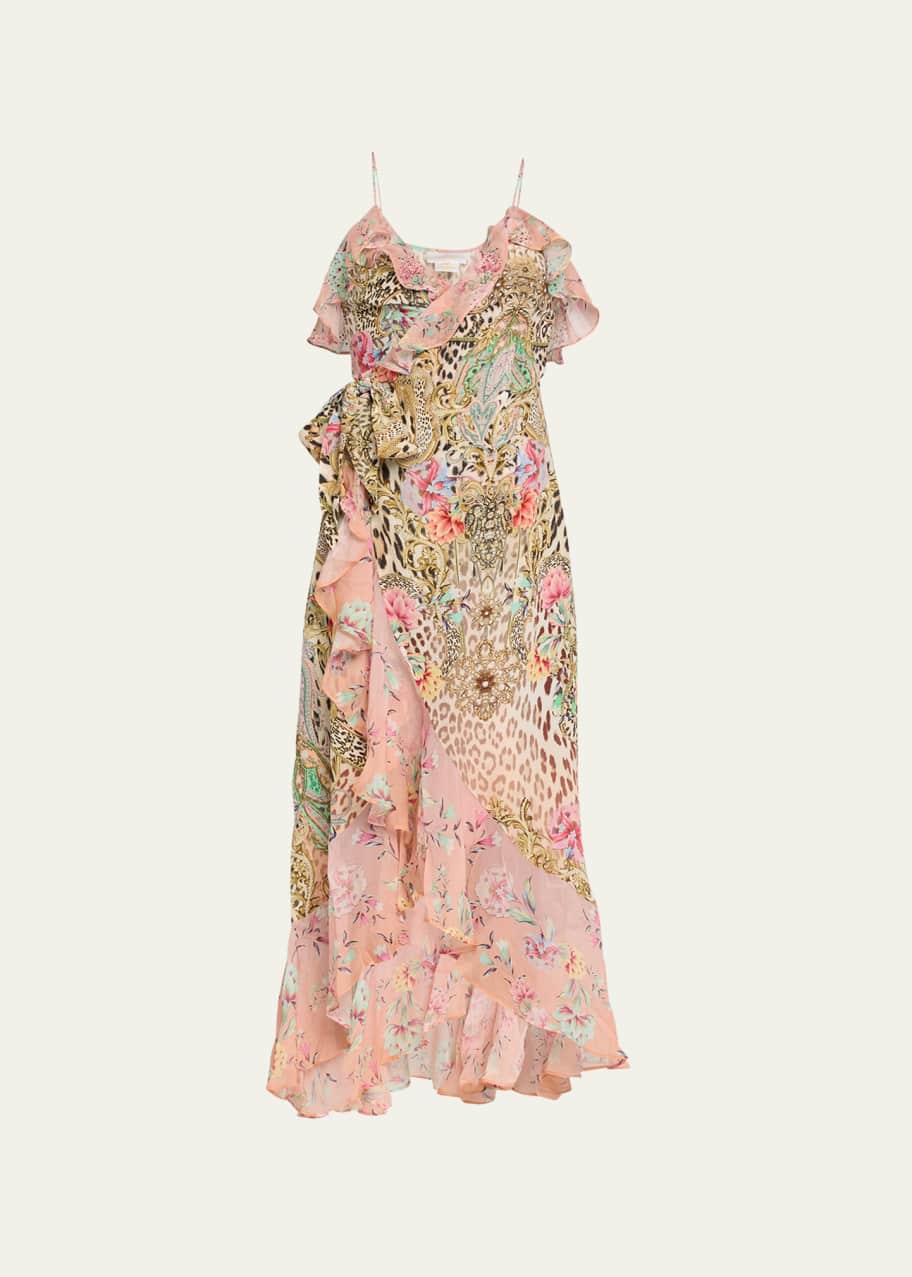 chinese dress ladies Blue Cotton Cutwork Flouncy Maxi Camilla Dress  SABO