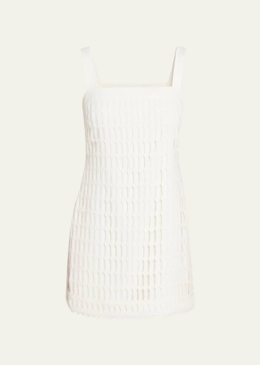 SIMKHAI Artemis Cotton Mesh Mini Shift Dress - Bergdorf Goodman