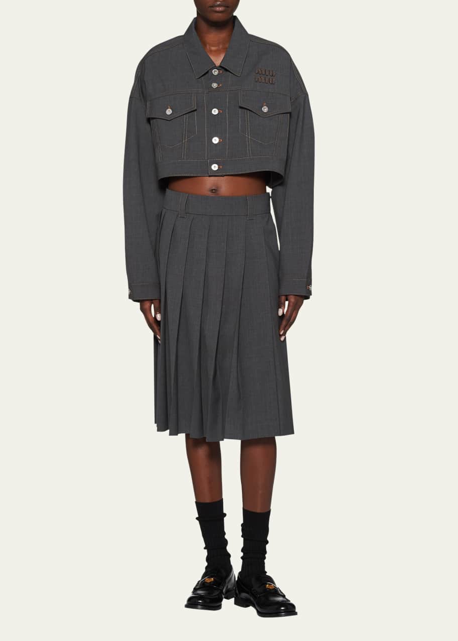 Miu Miu Pleated Midi Skirt - Bergdorf Goodman