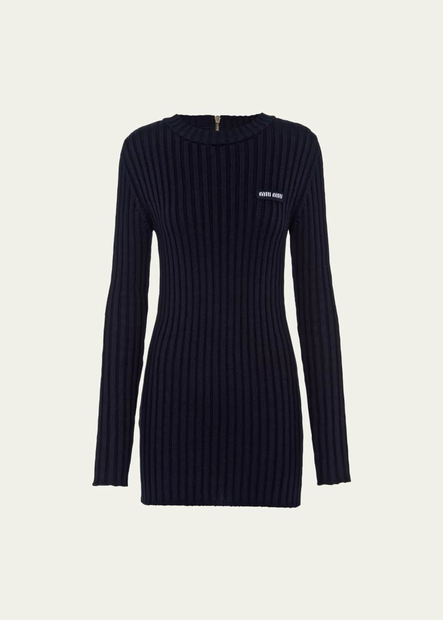 Image 1 of 1: Ribbed Body-Con Mini Dress
