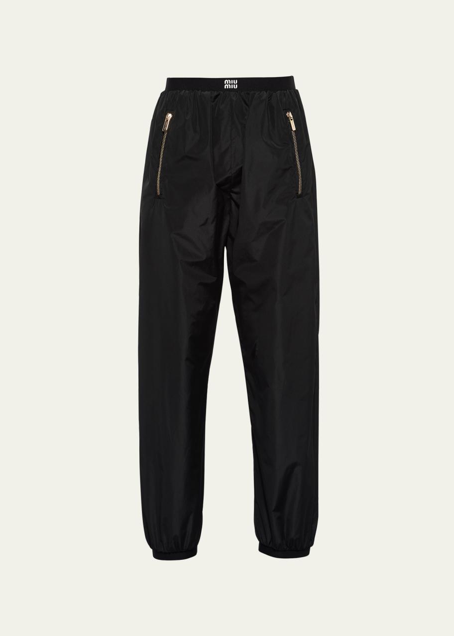 Miu Miu Logo-Print Technical Silk Jogger Pants - Bergdorf Goodman