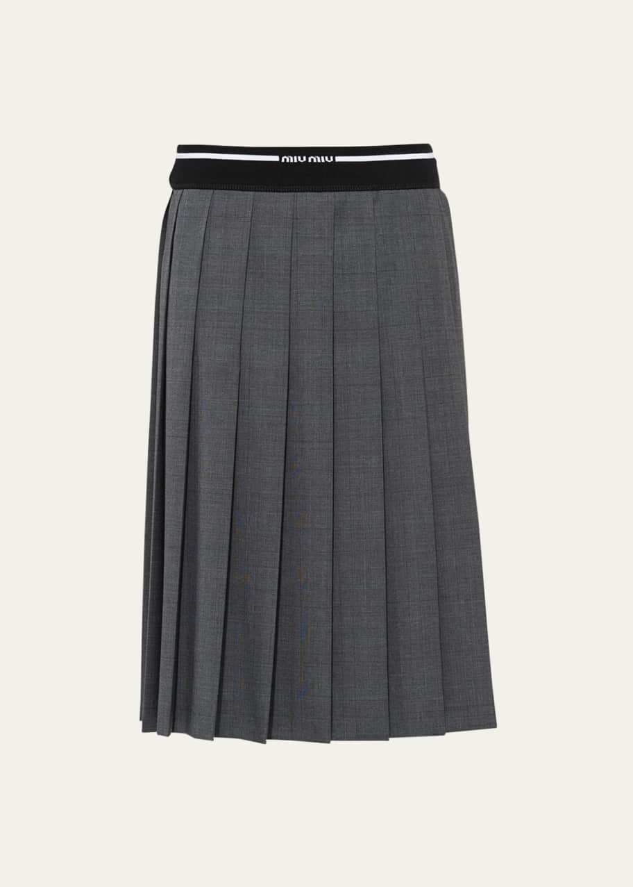 Miu Miu Prince of Wales Check Pleated Skirt - Bergdorf Goodman