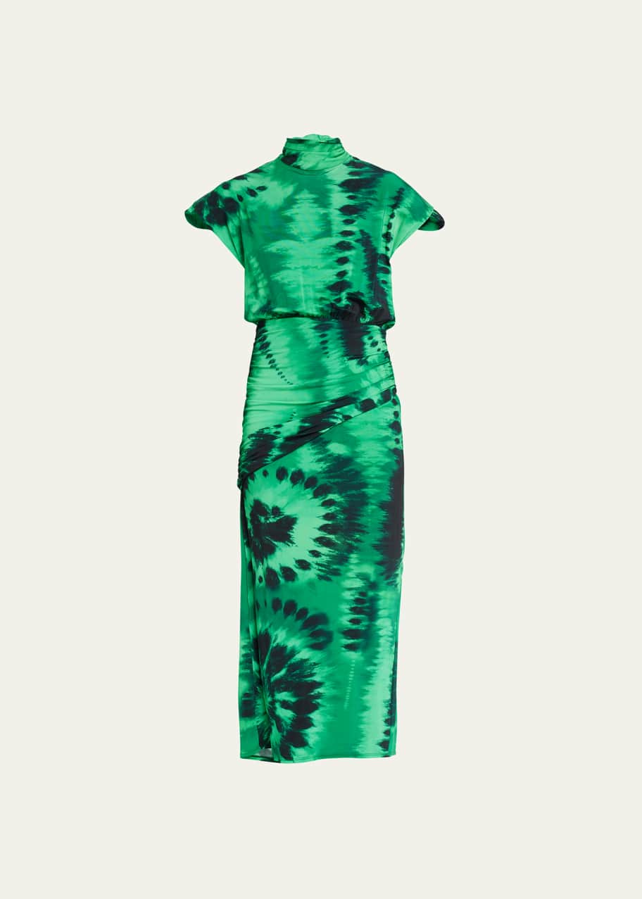 green tie dye dress Green Tie Dye Mini Dress main image 0
