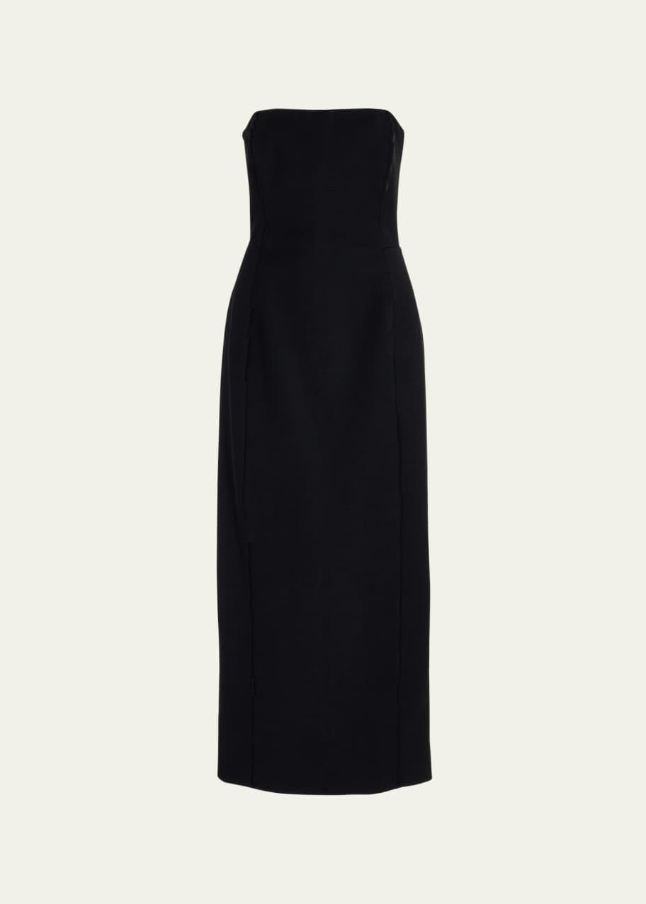 chinese dress ladies Daenery Women Strapless A Line Maxi Dress Tube Top Backless Casual Summer  Dress Black Khaki at Amazon Women's Clothing store main image 1
