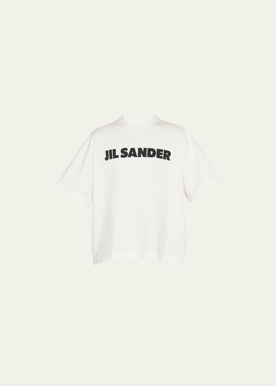 JIL SANDER  white boxy logo T-shirt