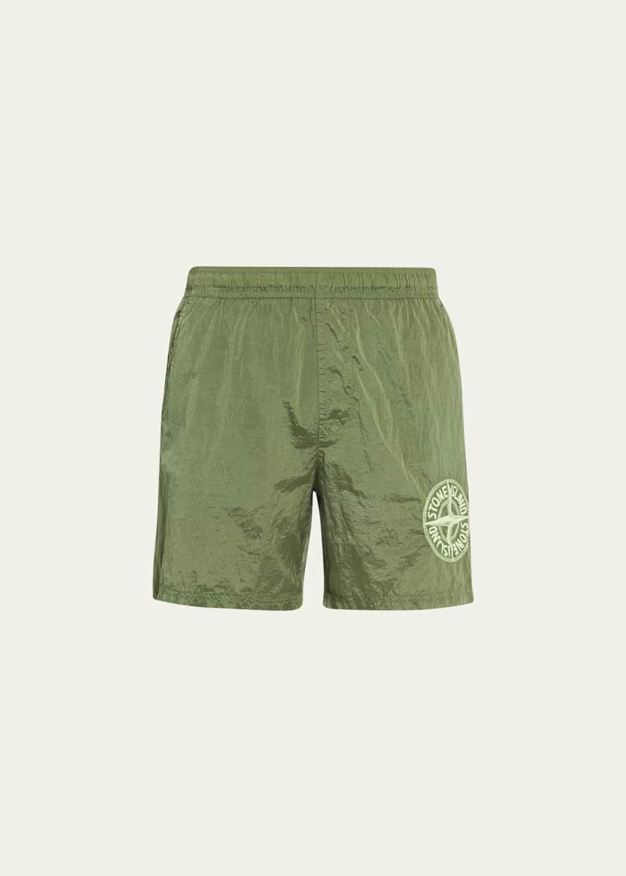 Stone Island Men's Embroidered Nylon Swim Shorts - Bergdorf Goodman