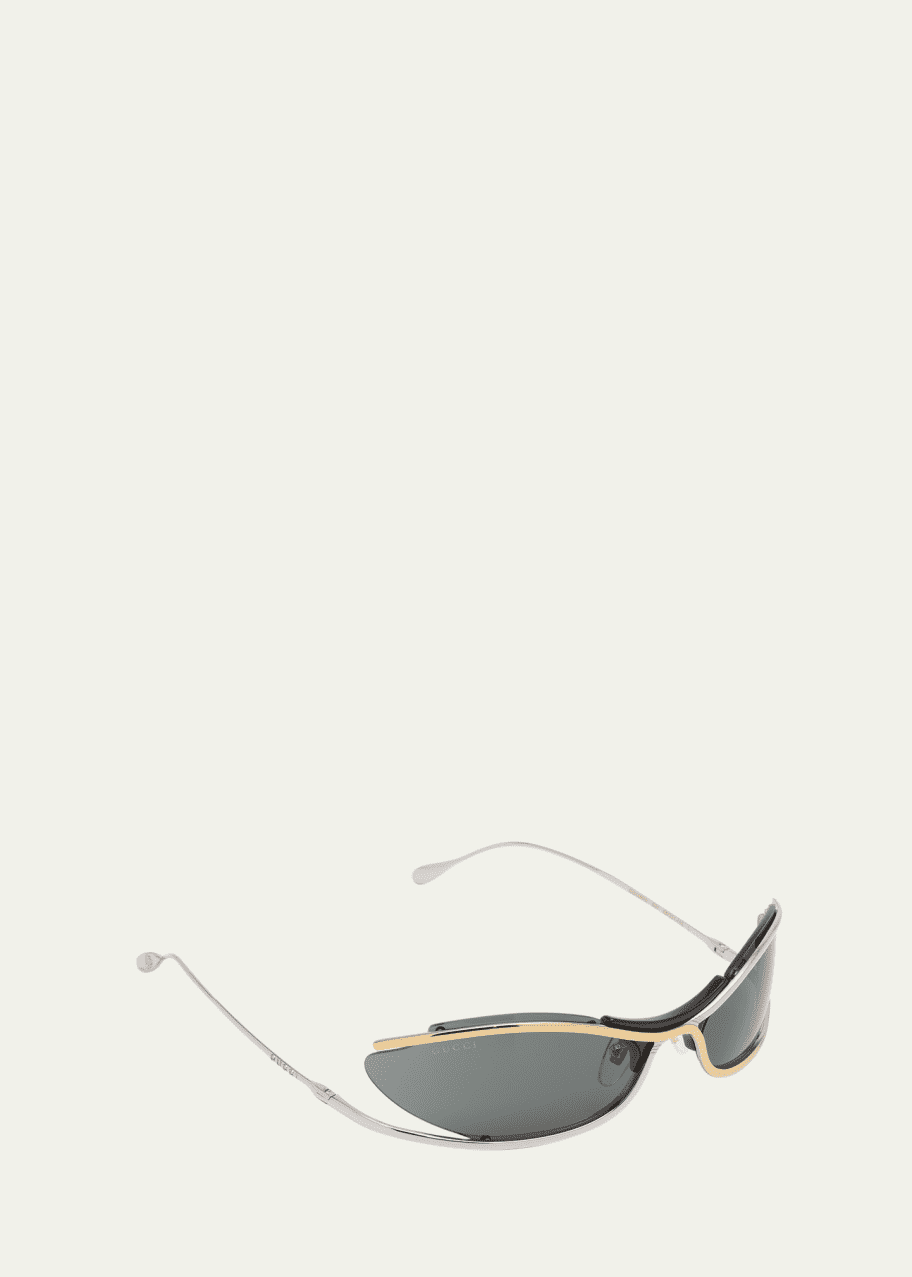 Gucci Two-Tone Zinc Alloy Oval Sunglasses - Bergdorf Goodman