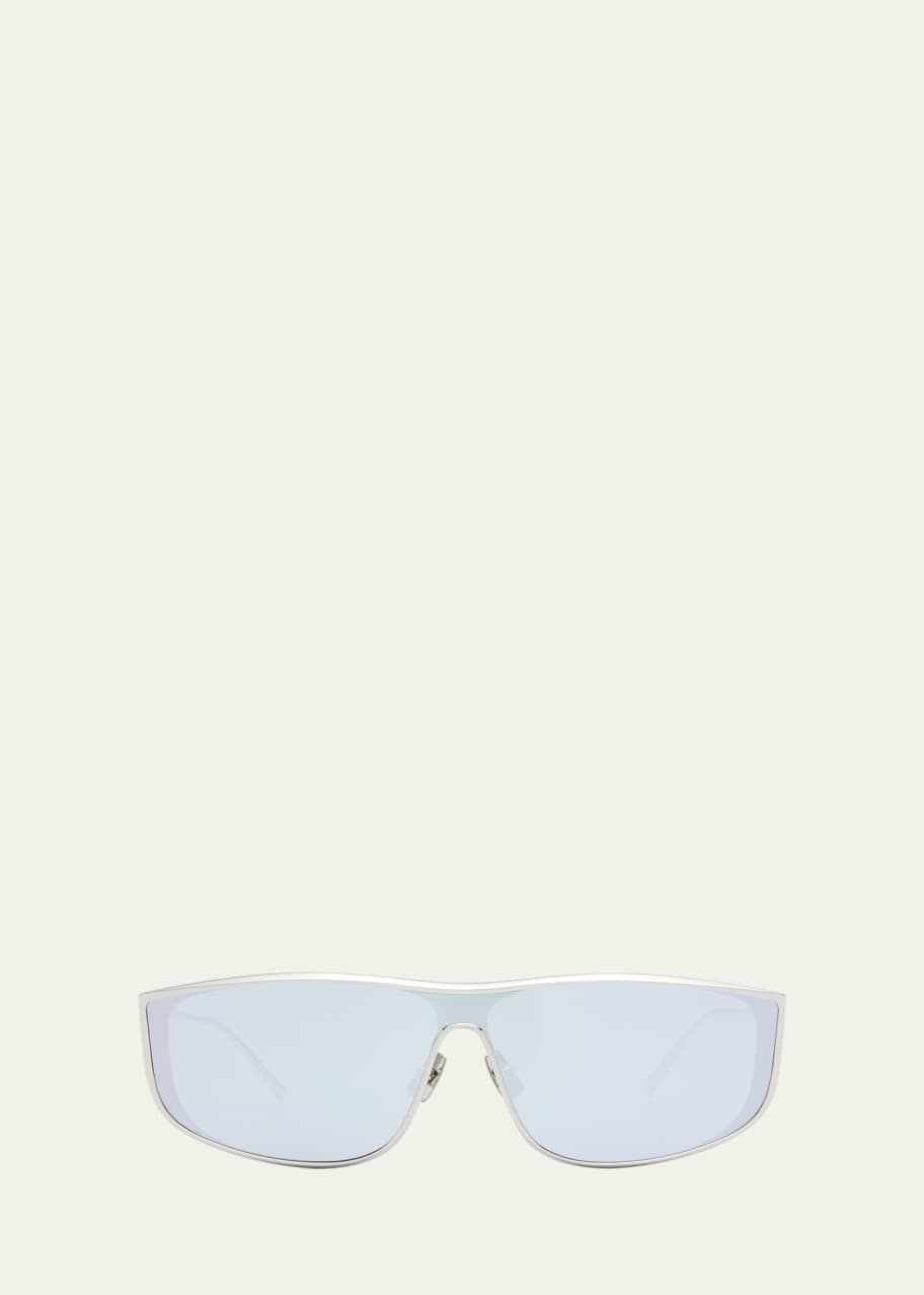 LUNA☽ Saint Laurent Luna Mirrored Zinc Alloy Shield Sunglasses