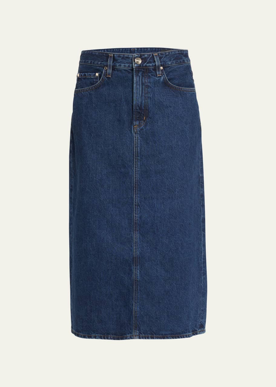 Image 1 of 1: The Low Slung Denim Skirt