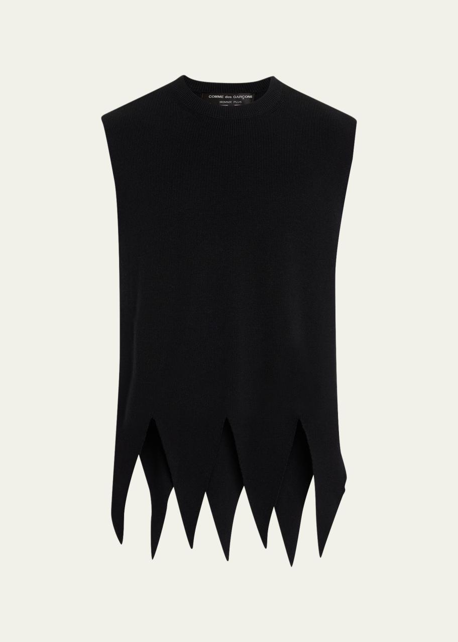 COMME DES GARCONS HOMME PLUS Men's Sweater Vest with Jester Cut Hem ...
