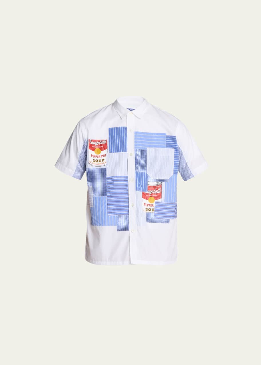 Junya Watanabe Men's Andy Warhol Patchwork Sport Shirt - Bergdorf