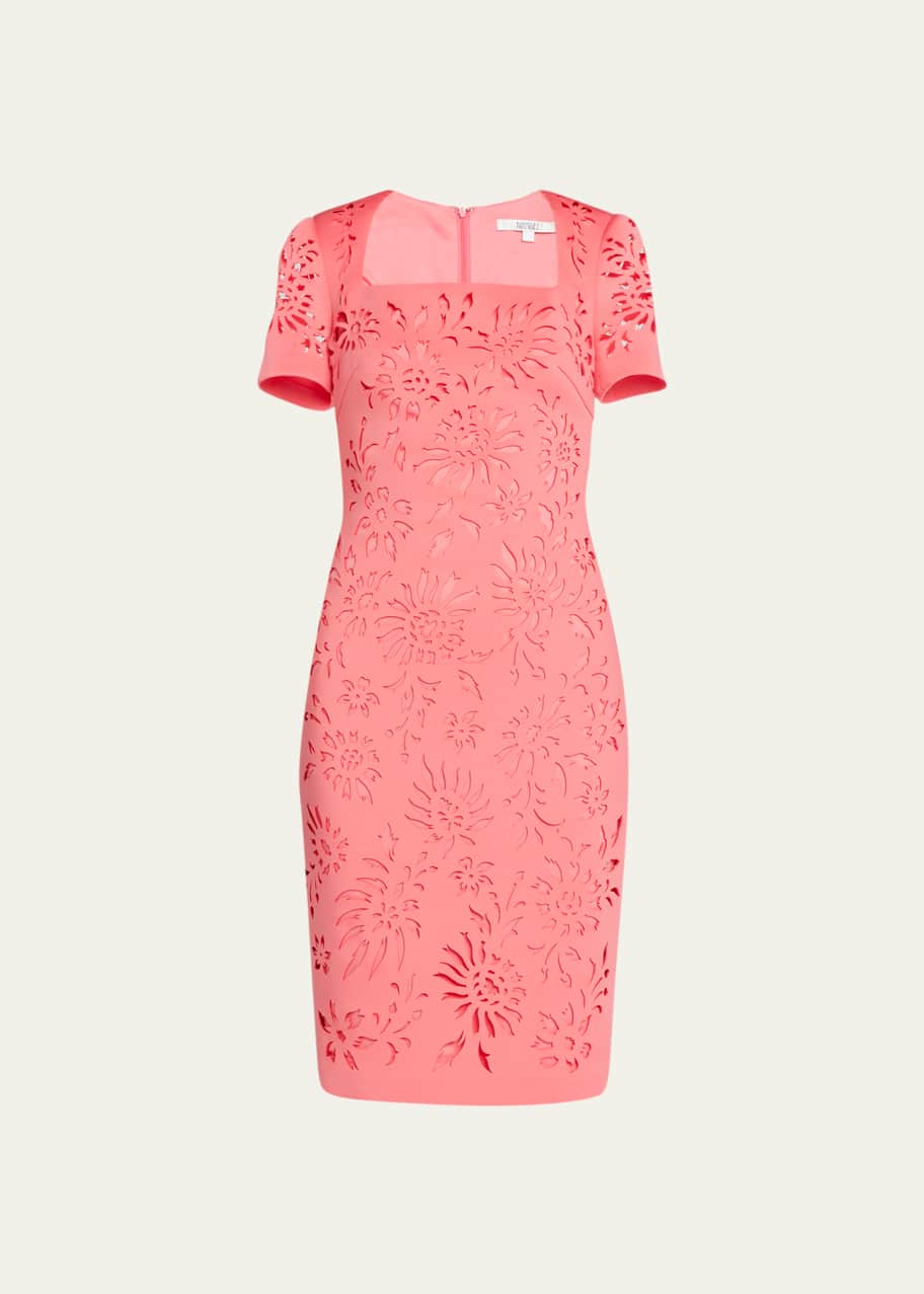 badgley mischka laser cut dress Badgley Mischka Butterfly Scuba Cocktail Dress