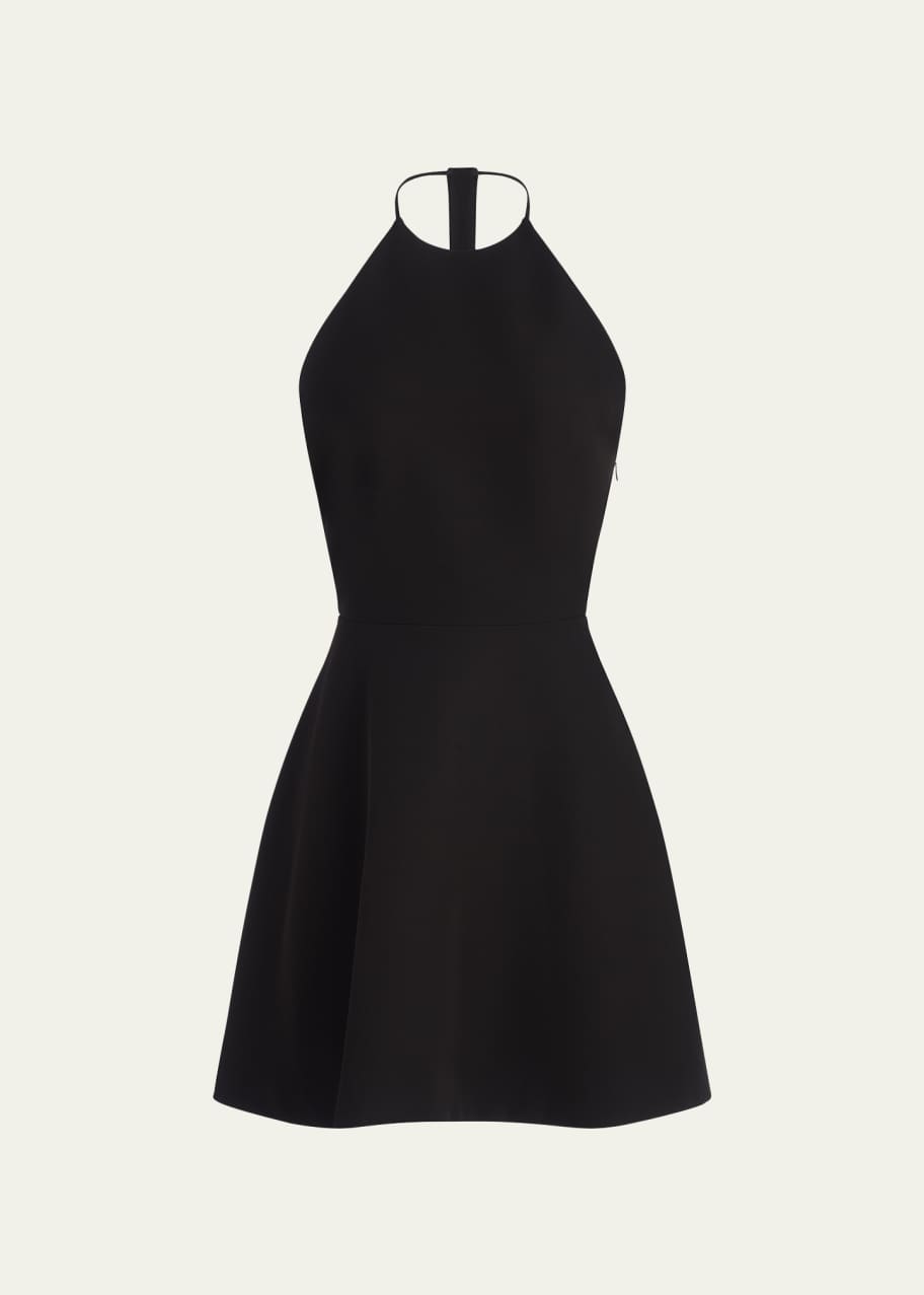Halston Davina Rhinestone Fit-&-Flare Halter Mini Dress - Bergdorf Goodman