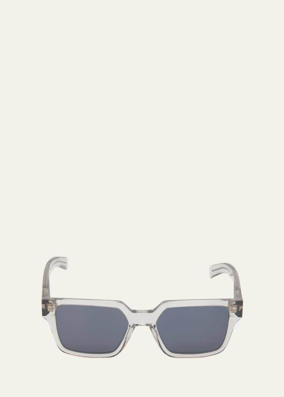 Image 1 of 1: Men's Clear Acetate Rectangle Sunglasses