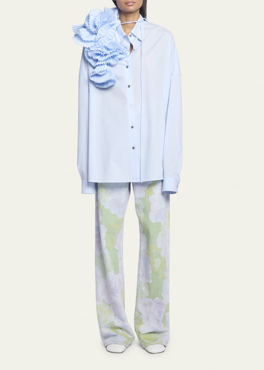 トップス Dries Van Noten Pleated Fan Shirt Dries Van Noten Pleated Fan Shirt