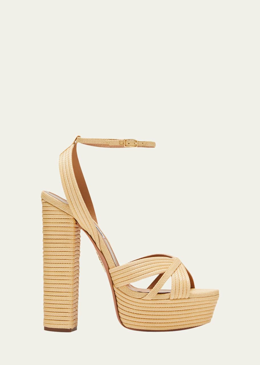 Aquazzura Sundance Plateau Platform Ankle Strap Sandals Bergdorf