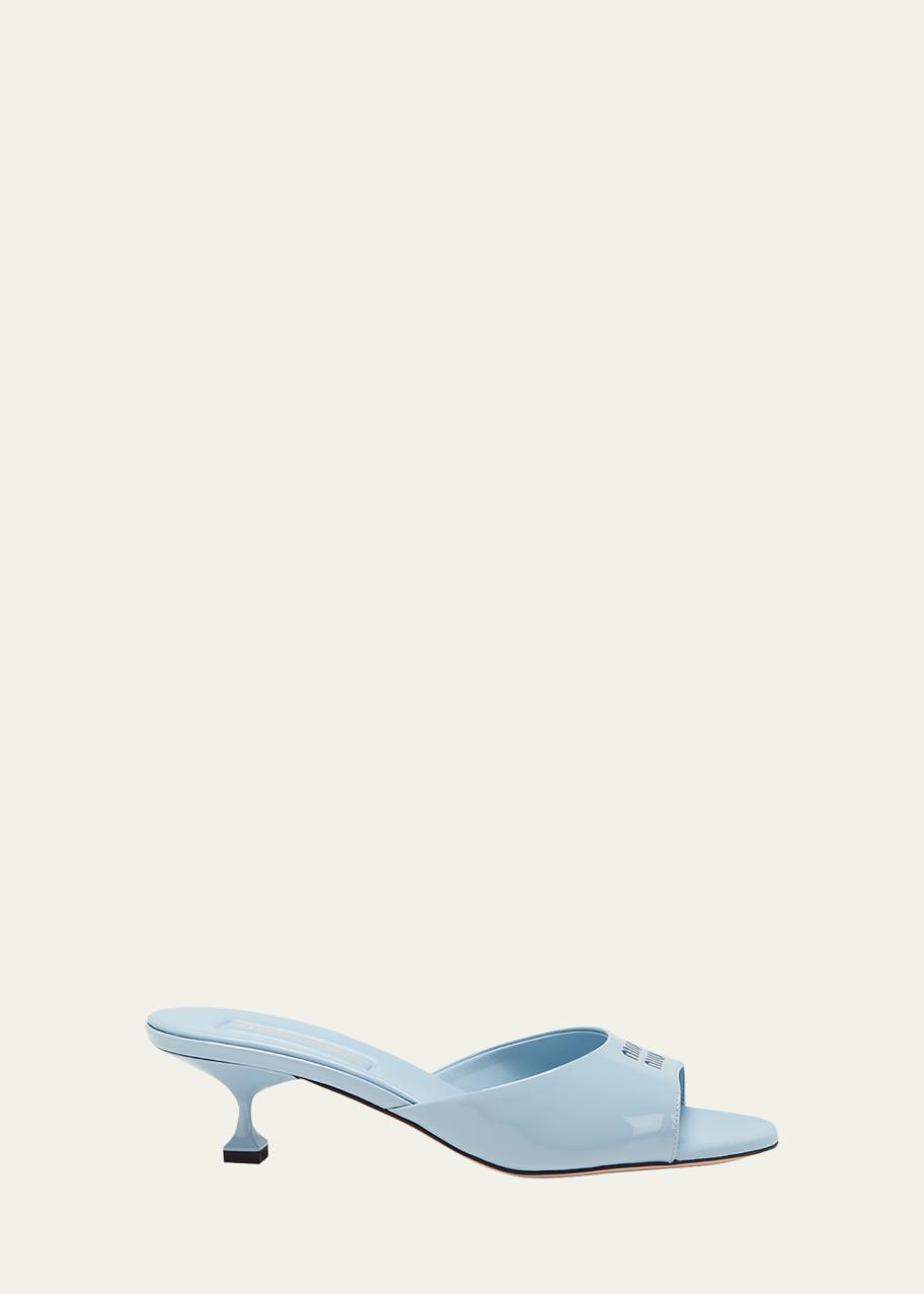 Miu Miu Vernice Patent Stiletto Mule Sandals - Bergdorf Goodman