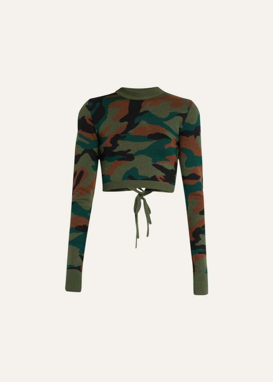 Camo crop sweater hotsell