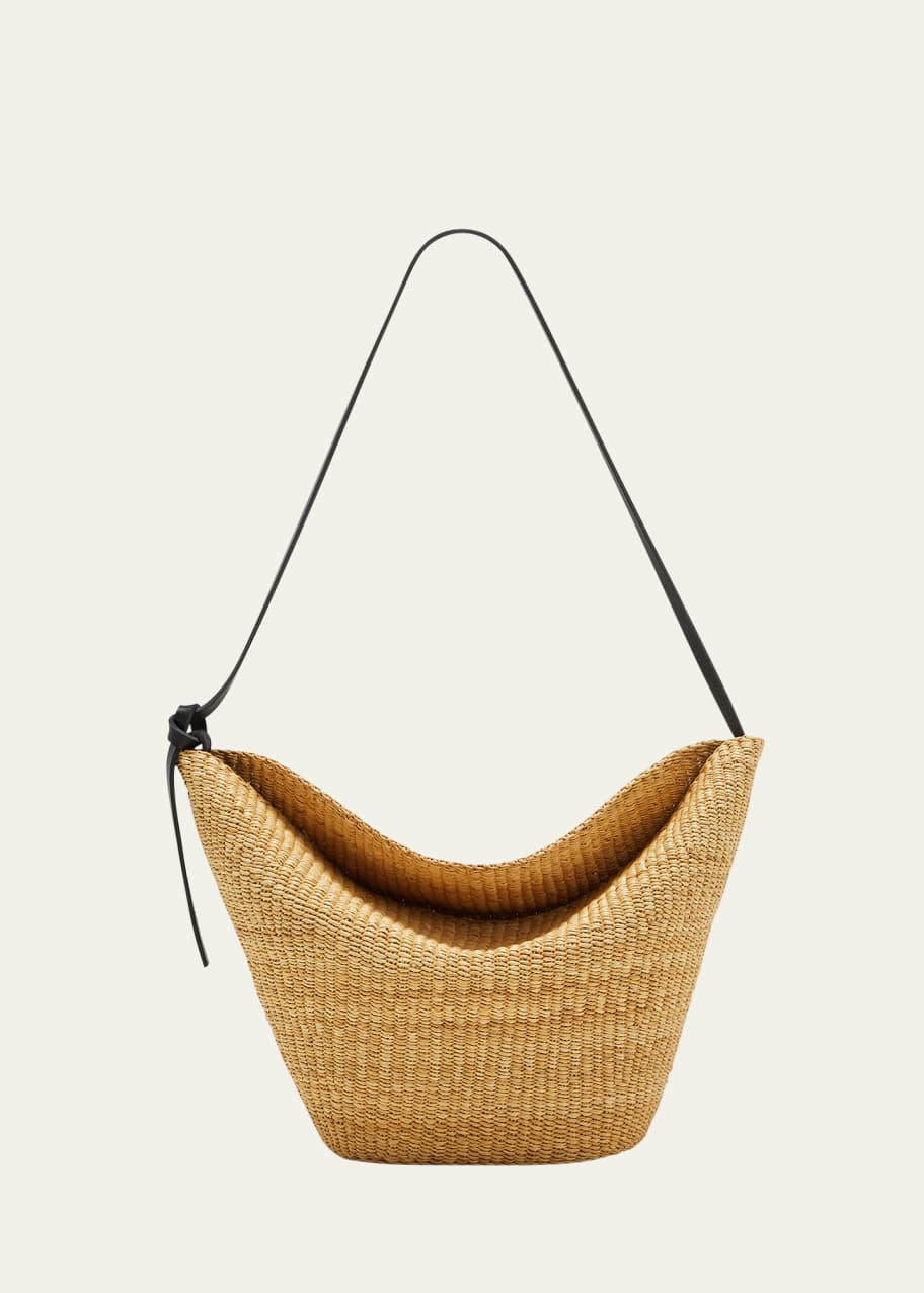 Ines Bressand Croissant Raffia Shoulder Bag - Bergdorf Goodman