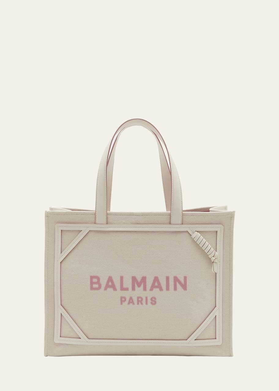 Balmain B Army Medium Shopper Tote Bag in Canvas with