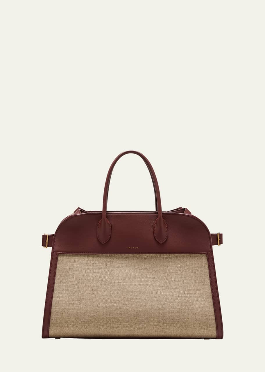 THE ROW Soft Margaux 15 Top Handle Bag in Textured Canvas