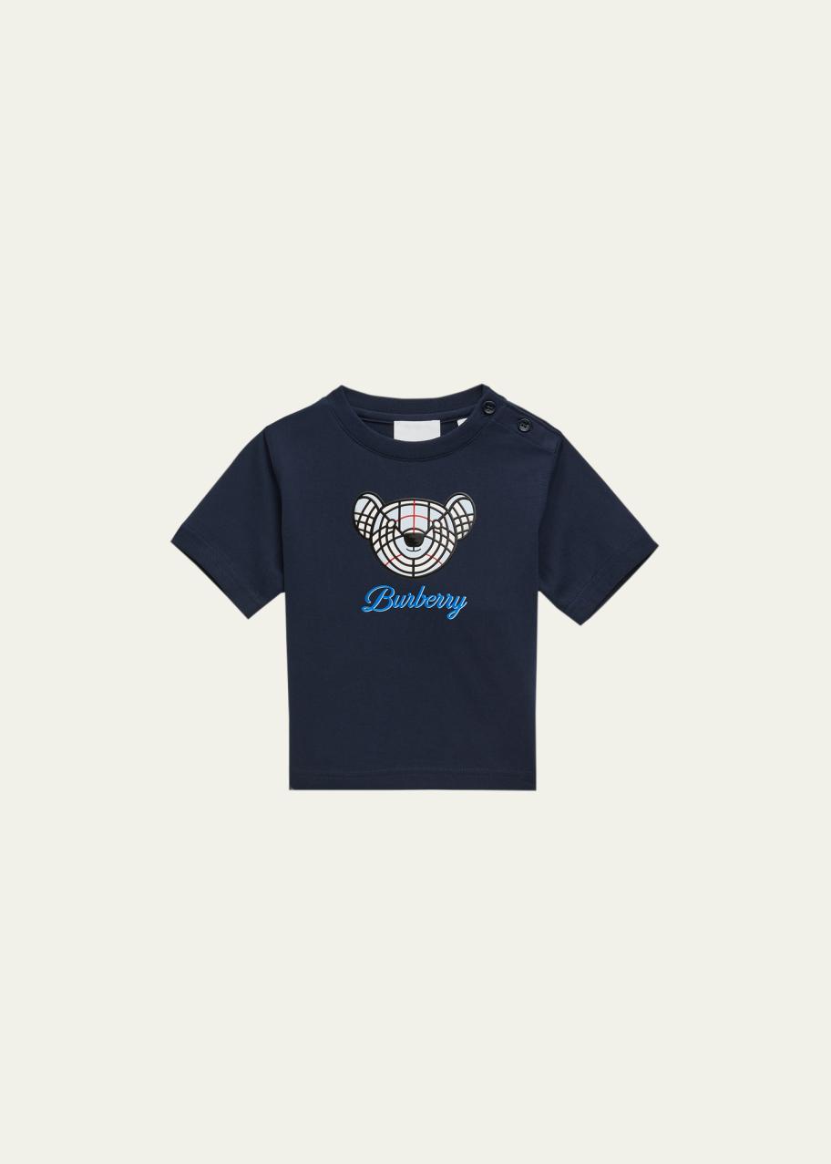 Burberry Kid's Roscoe Teddy Bear-Print T-Shirt, Size 6M-2