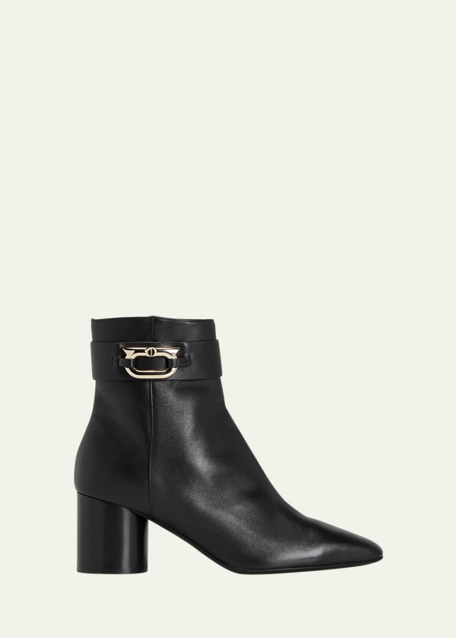 Ferragamo Placida Leather New Gancio Ankle Booties Bergdorf Goodman