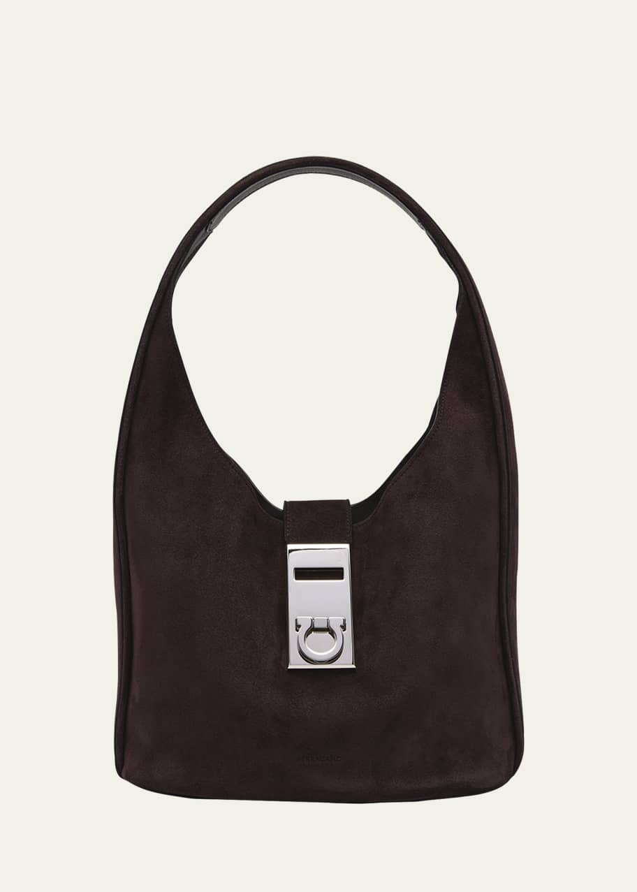 バッグ・カバンその他 SALVATORE FERRAGAMO HOBO BAG IN SUEDE Ferragamo Archive Gancio Suede Hobo Bag - Bergdorf Goodman