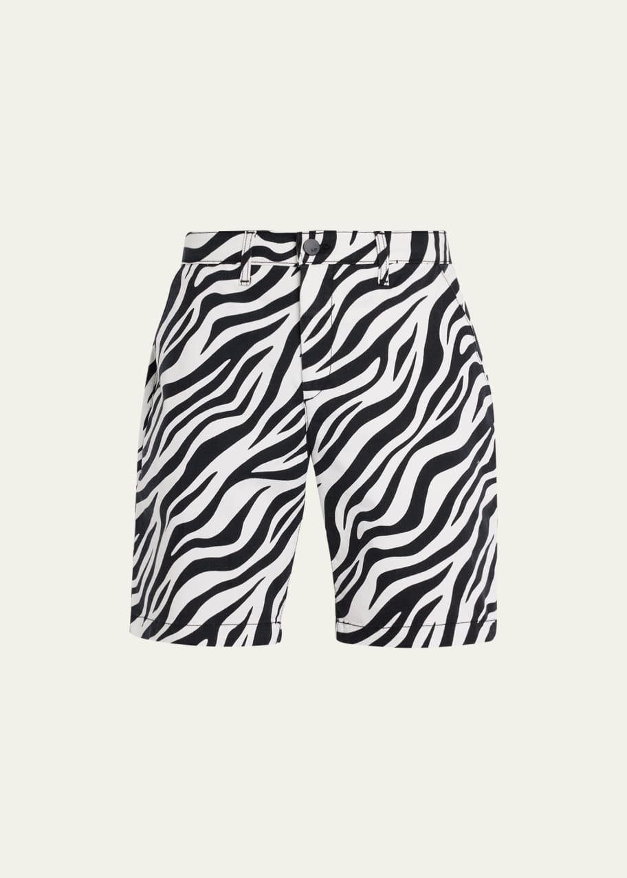 MONFRÈRE Men's Cruise Zebra-Print Twill Shorts - Bergdorf Goodman