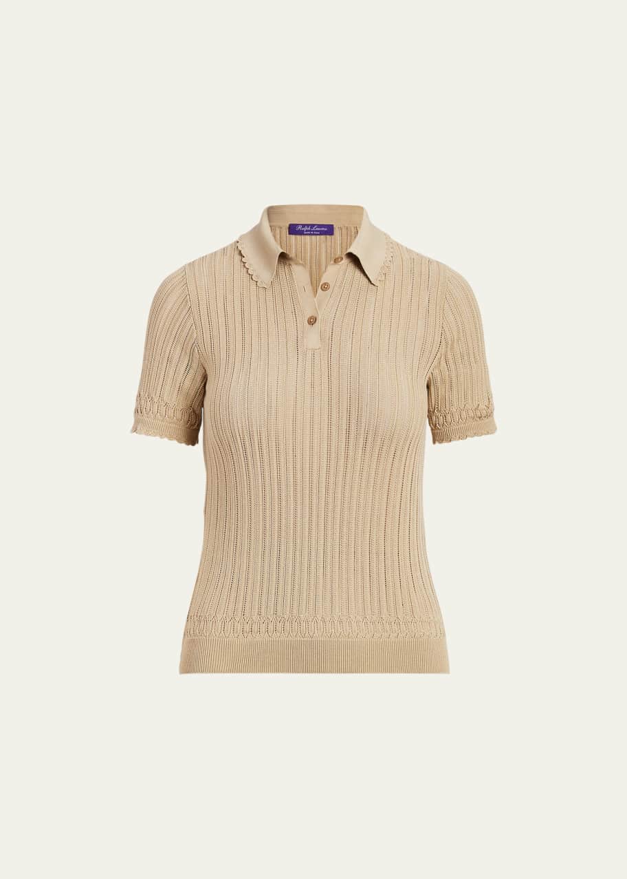Ralph Lauren Collection Short-Sleeve Polo Sweater - Bergdorf Goodman