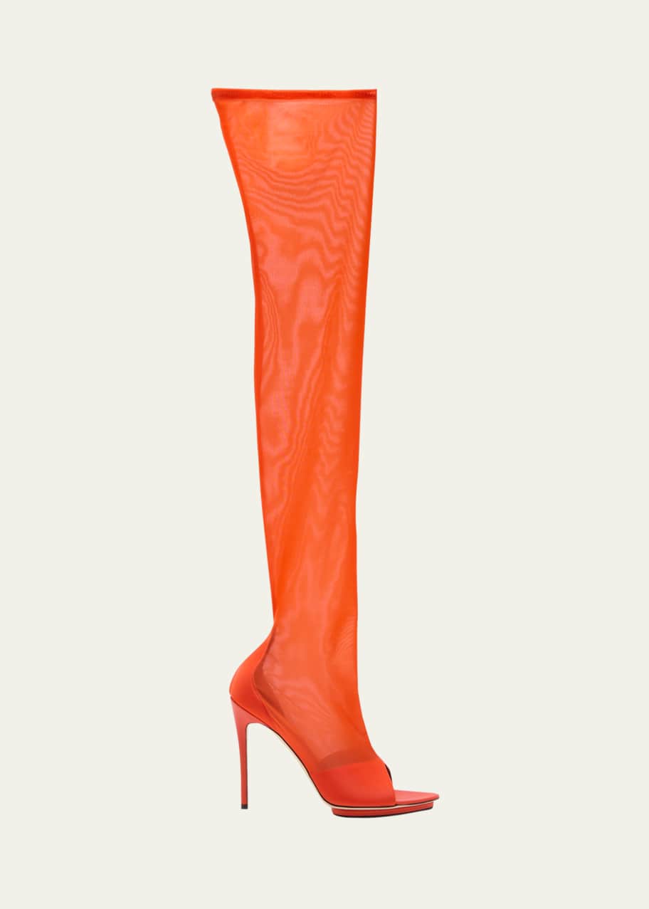 Victoria Beckham Stretch Over The Knee Sandal Boots Bergdorf Goodman