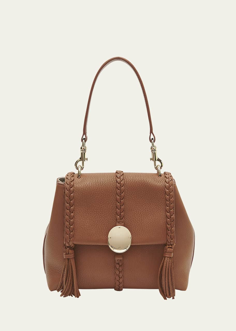 Image 1 of 1: Penelope Small Top-Handle Bag in Smooth Grained Leather