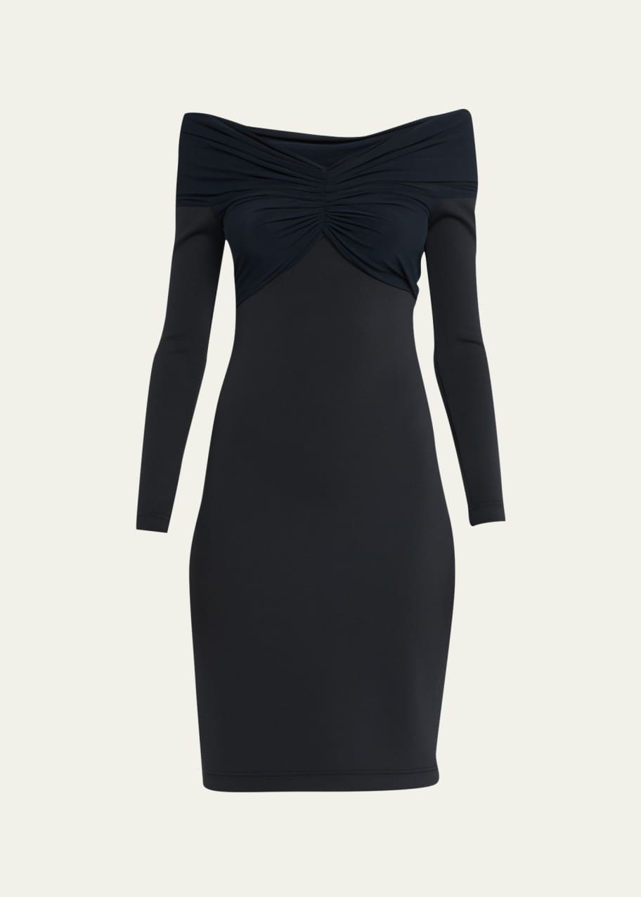 burberry off the shoulder dress Burberry gathered-detail off-shoulder Midi Dress | Black