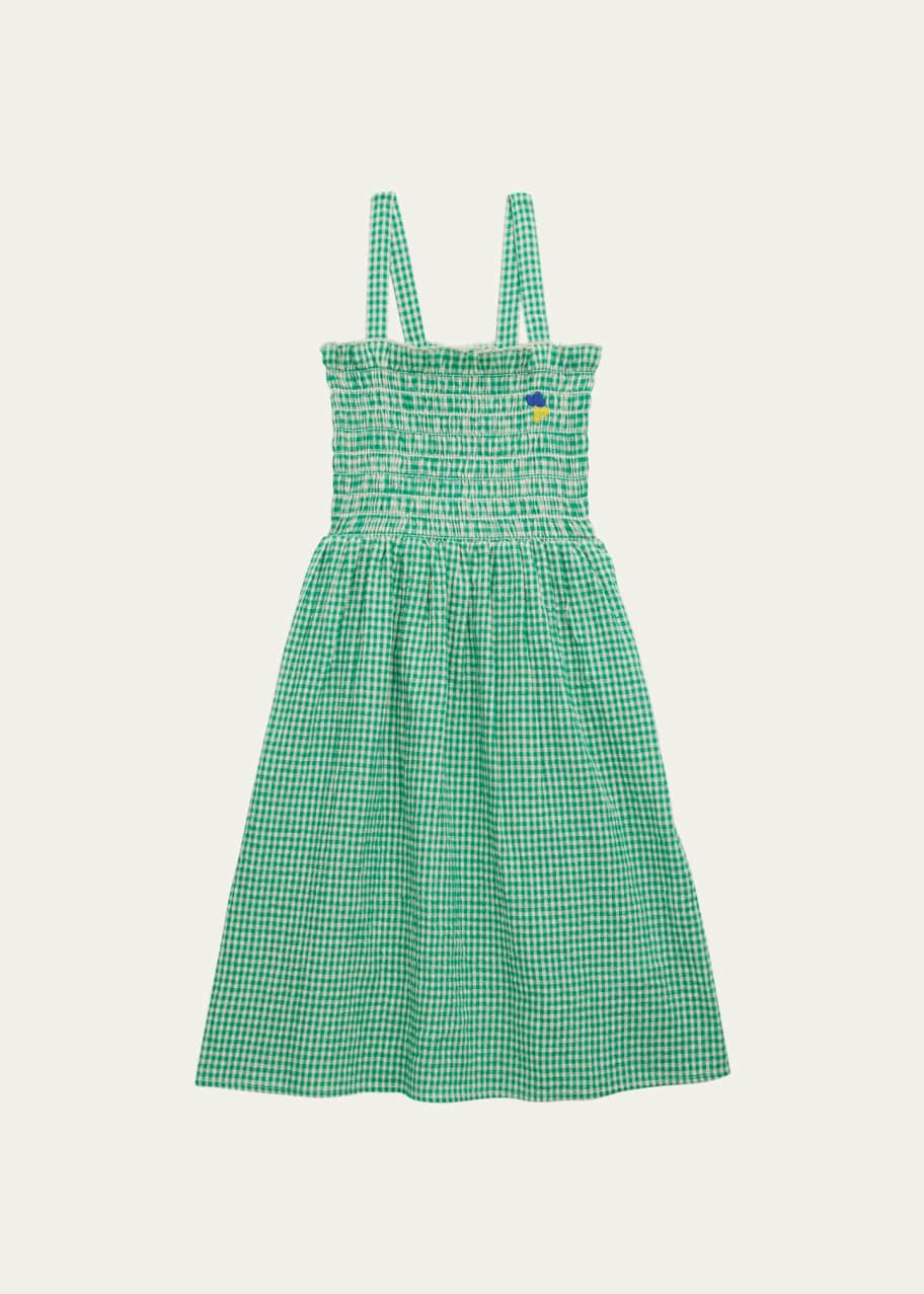 Bobo Choses Girl's Spaghetti-Strap Vichy Dress, Size 6-13
