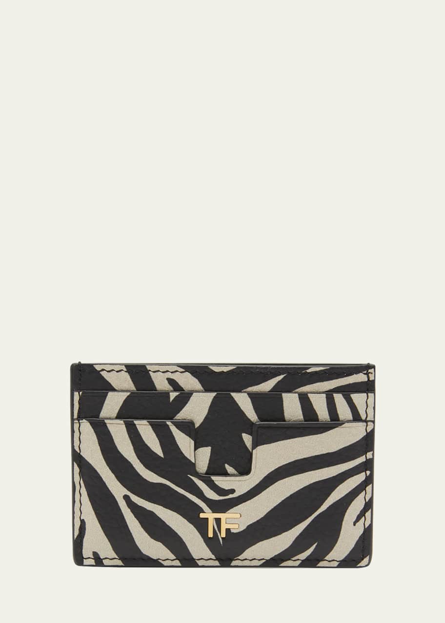 Saint Laurent Men's Leopard-Print Leather Card Holder - Bergdorf Goodman