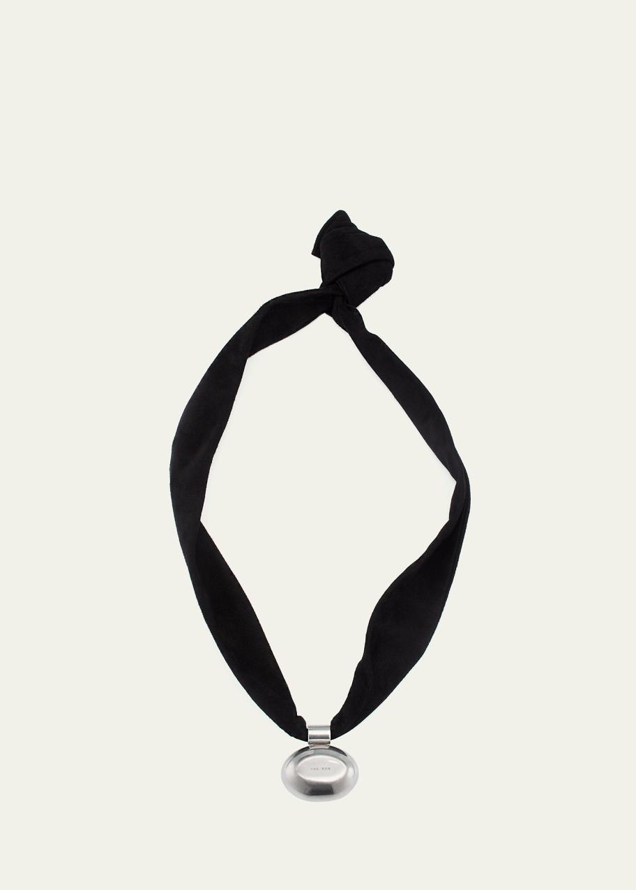The Row Pillbox Necklace in Brass and Suede - Bergdorf Goodman