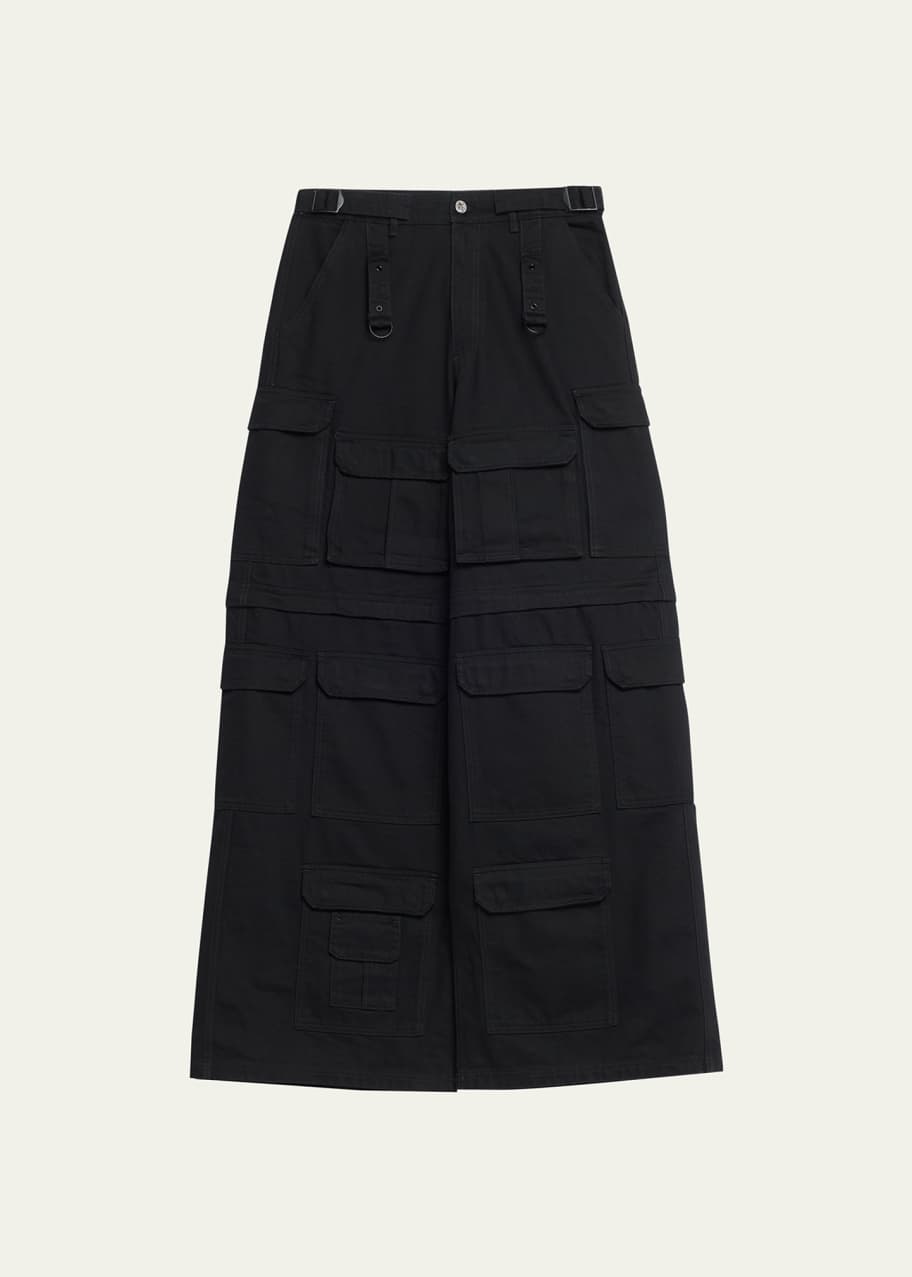 Image 1 of 1: Men's Multi-Pocket Wide Cargo Pants