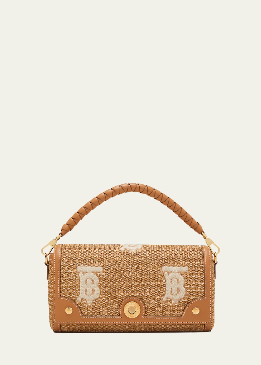 Burberry Small Note TB Raffia Shoulder Bag Bergdorf Goodman
