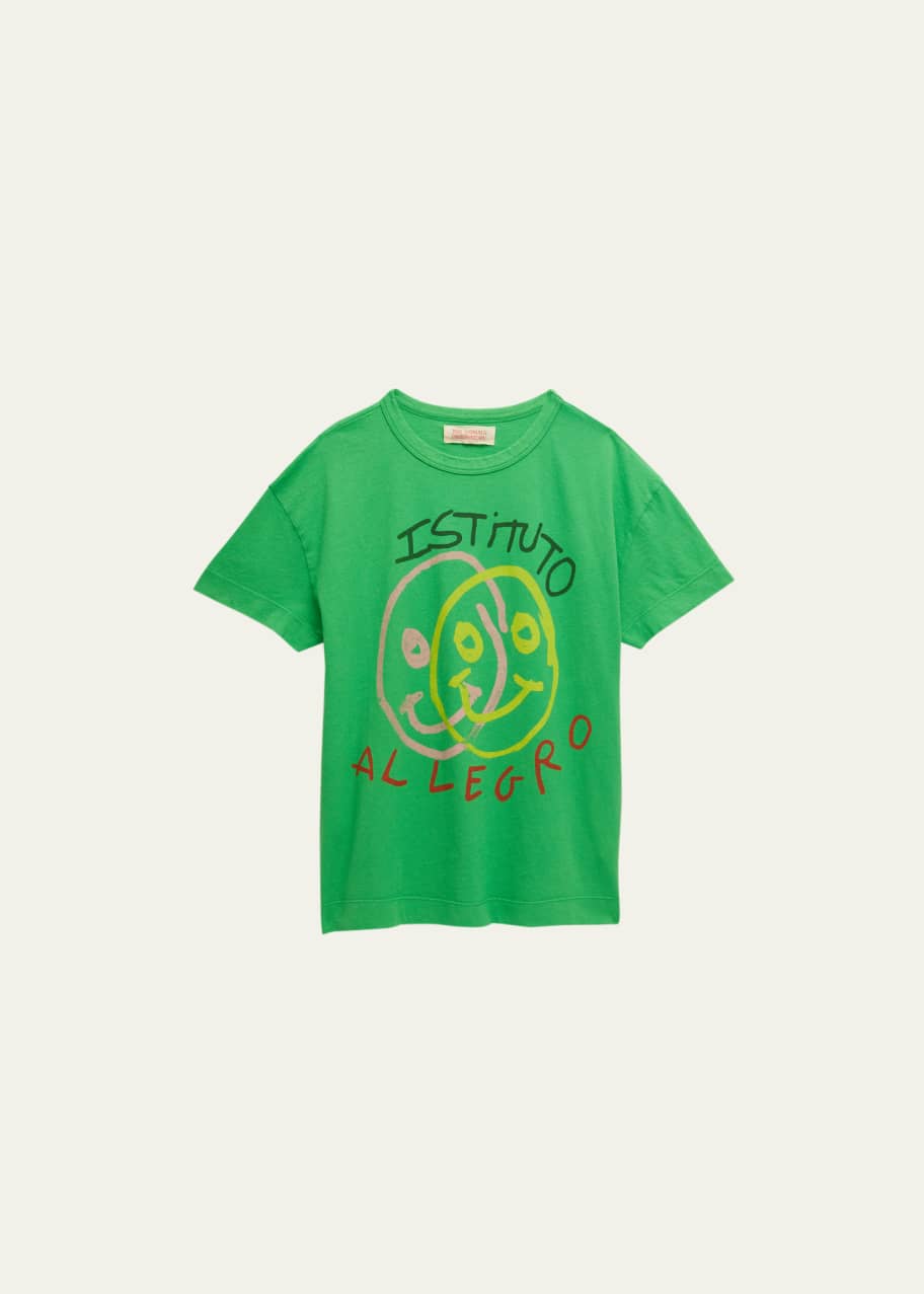 Image 1 of 1: Girl's Happy Face-Print Graphic T-Shirt, Size 2-12