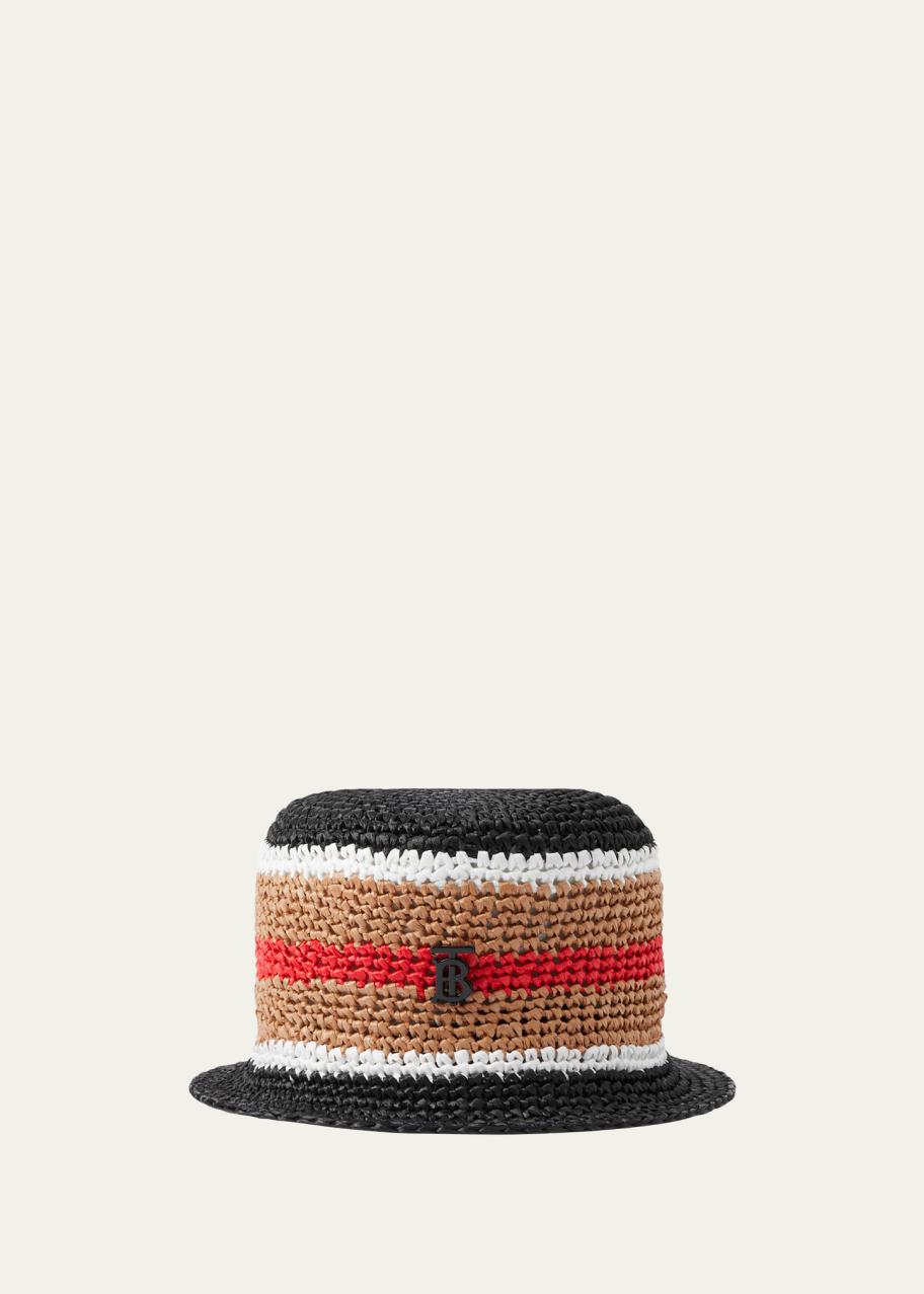 Burberry TB Monogram Striped Bucket Hat - Bergdorf Goodman display picture 3