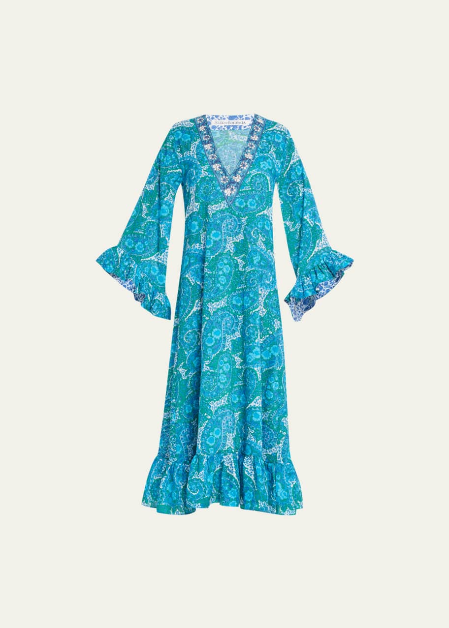 chinese dress ladies ARNHEM Clothing Aphrodite Maxi Dress Duster in Midnight Blue, Size AU –  Mint Preloved main image 1
