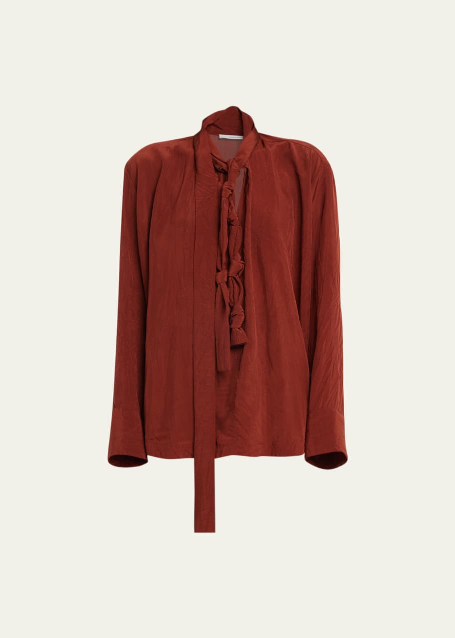 LEMAIRE Knotted Scarf Blouse Bergdorf Goodman
