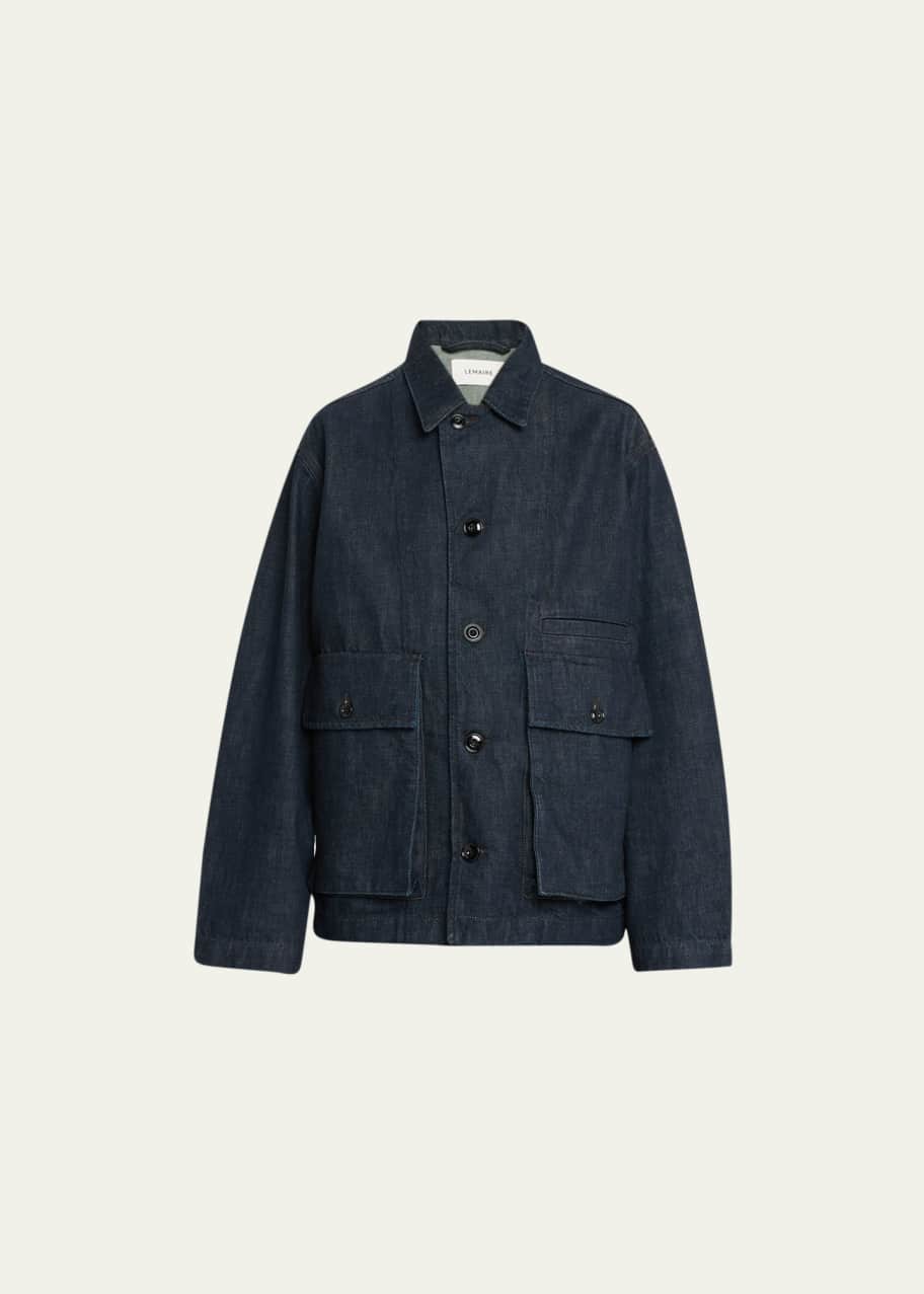 LEMAIRE BOXY Denim Jacket デニムジャケット ルメール LEMAIRE ボクシー デニムジャケット | ブラック | FARFETCH JP