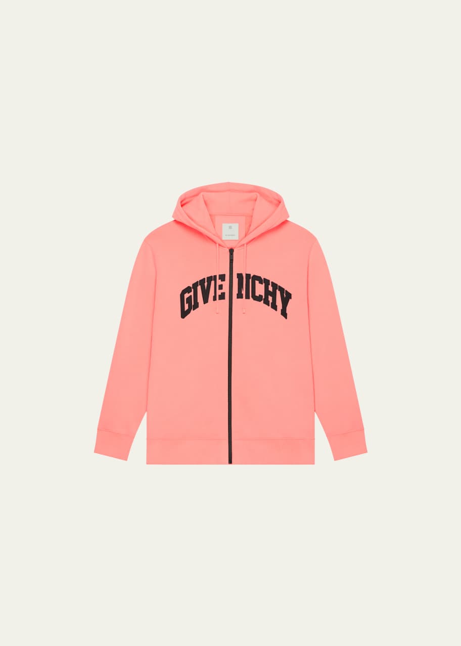 Givenchy Men's Curved Logo Terry Hoodie Bergdorf Goodman