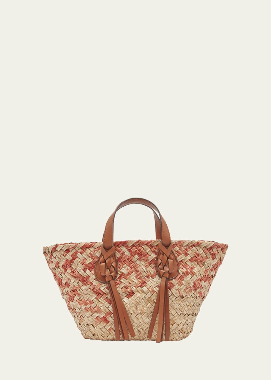 Seaview Day Straw Basket Top Handle Bag